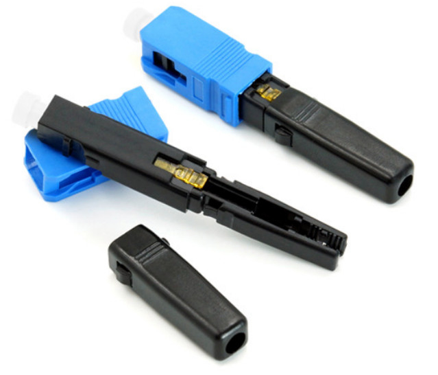 Plastic SC UPC Passive Electronic Components FTTH Fiber Optic Adaptor Fast Connector